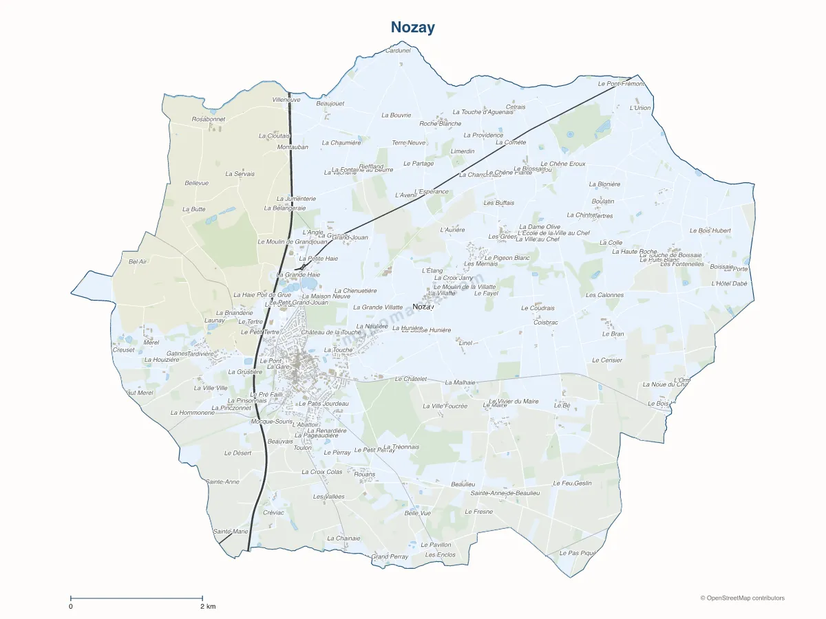Carte de Nozay à personnaliser