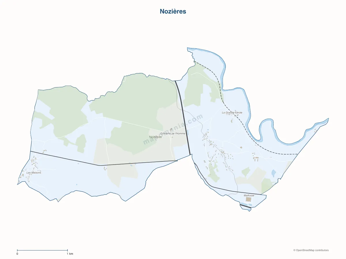 Carte de Nozières à personnaliser