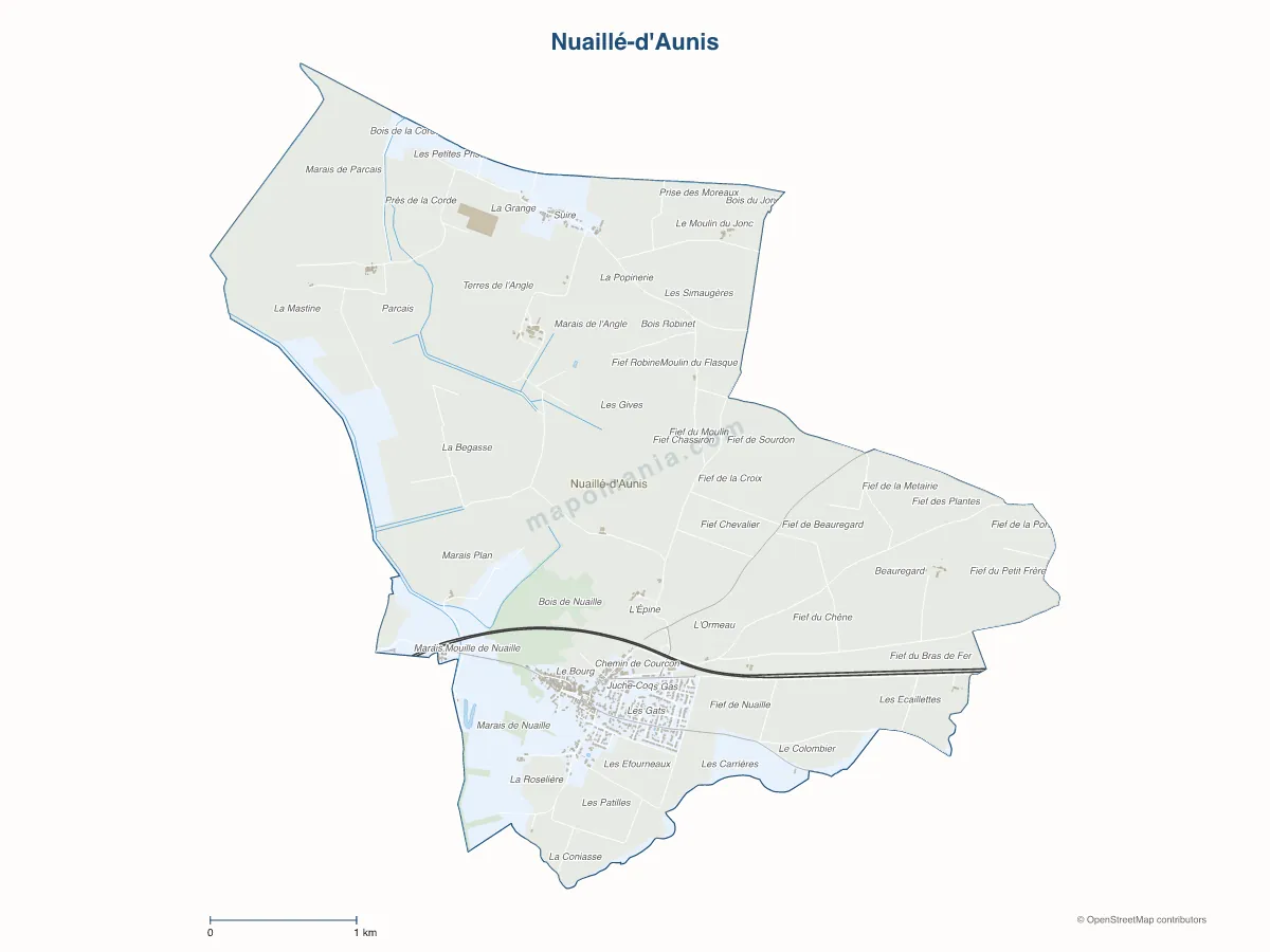 Carte de Nuaillé-d'Aunis à personnaliser