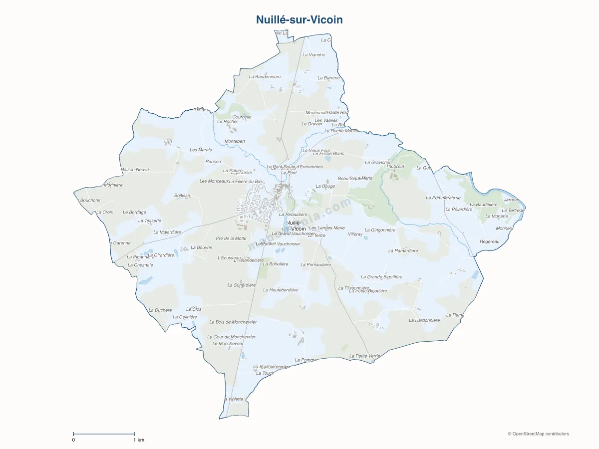 Carte de Nuillé-sur-Vicoin à personnaliser