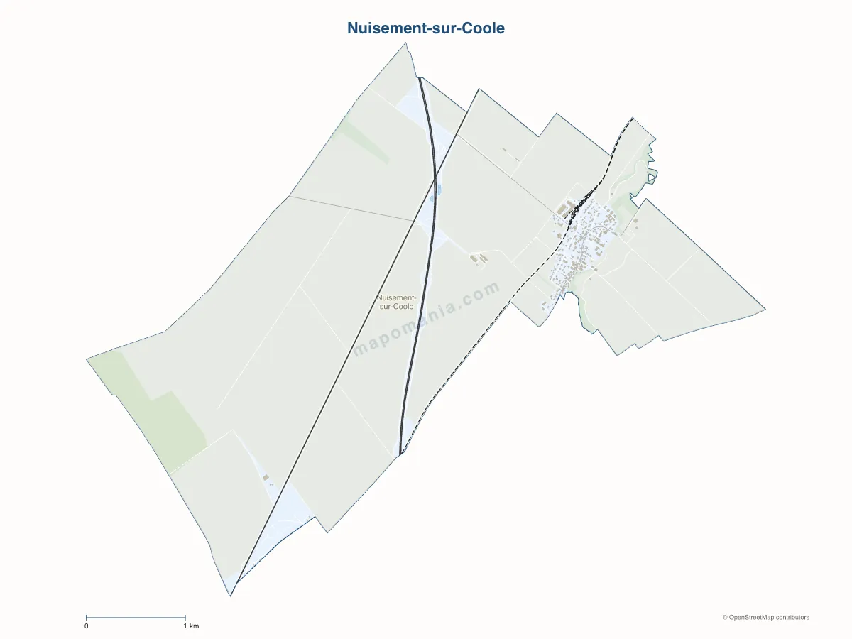 Carte de Nuisement-sur-Coole à personnaliser