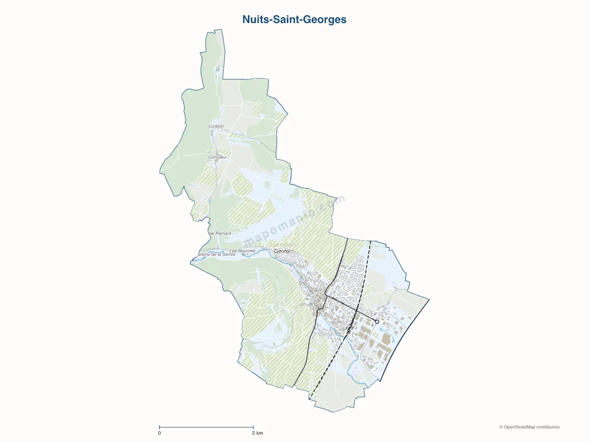 Carte de Nuits-Saint-Georges à personnaliser