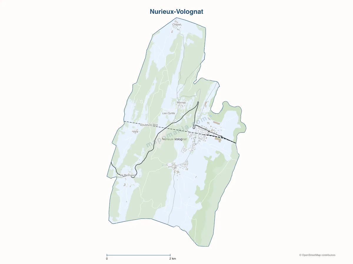 Carte de Nurieux-Volognat à personnaliser
