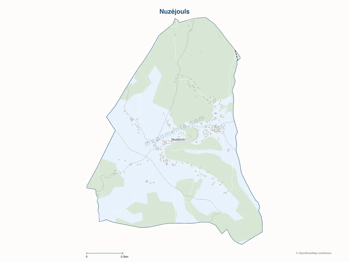 Carte de Nuzéjouls à personnaliser