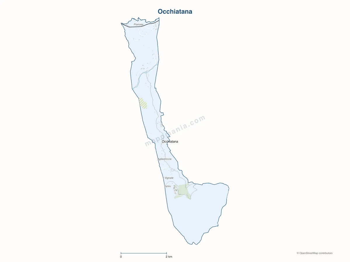 Carte de Occhiatana à personnaliser