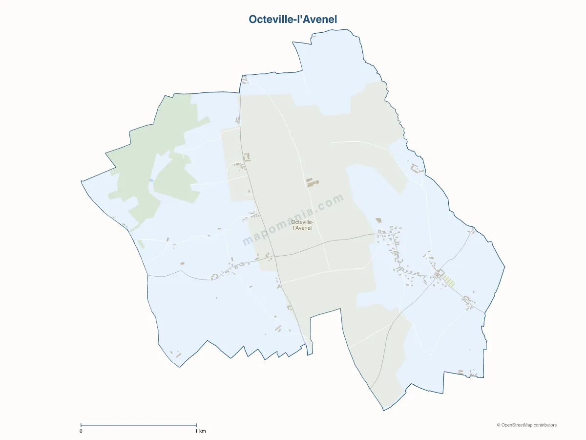 Carte de Octeville-l'Avenel à personnaliser