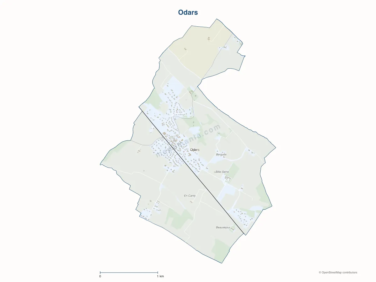 Carte de Odars à personnaliser