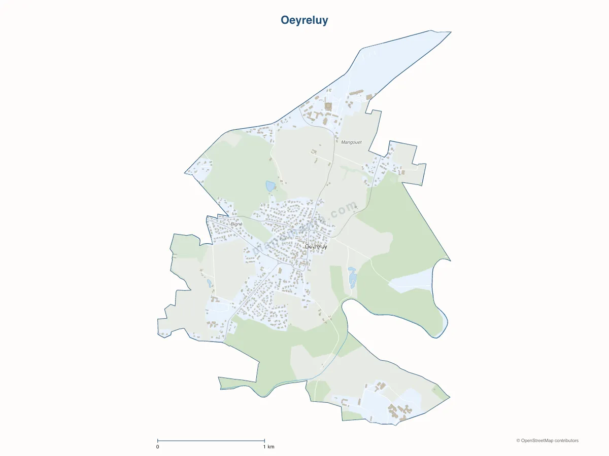 Carte de Oeyreluy à personnaliser