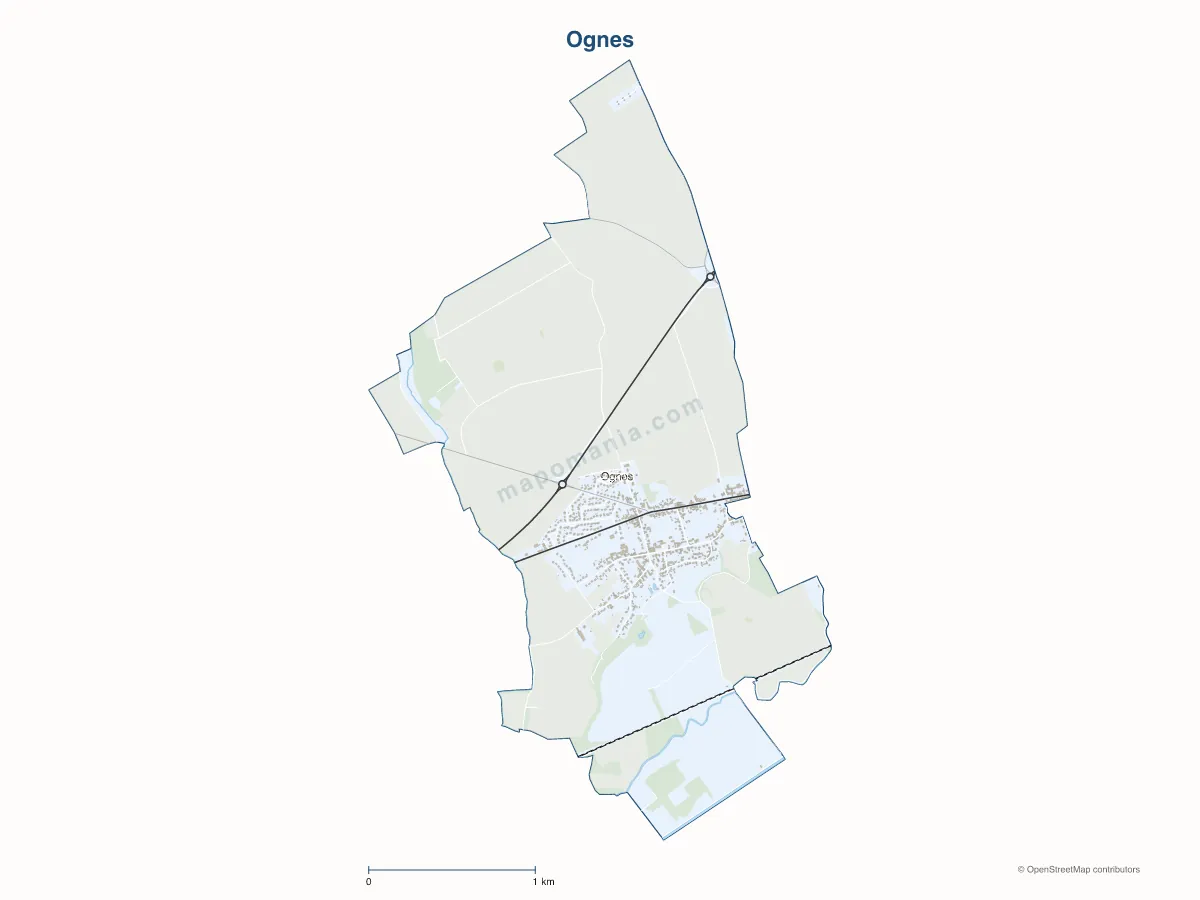Carte de Ognes à personnaliser