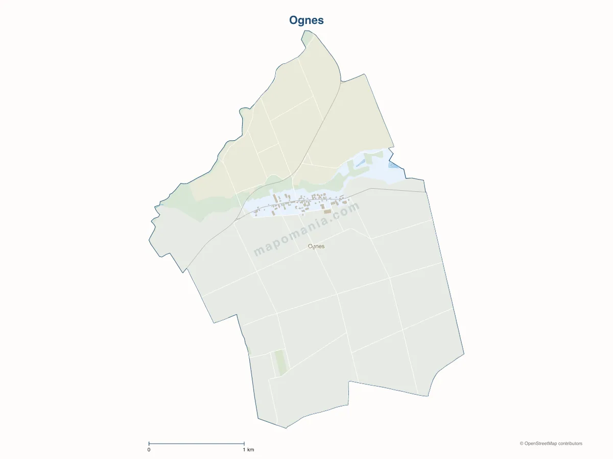 Carte de Ognes à personnaliser