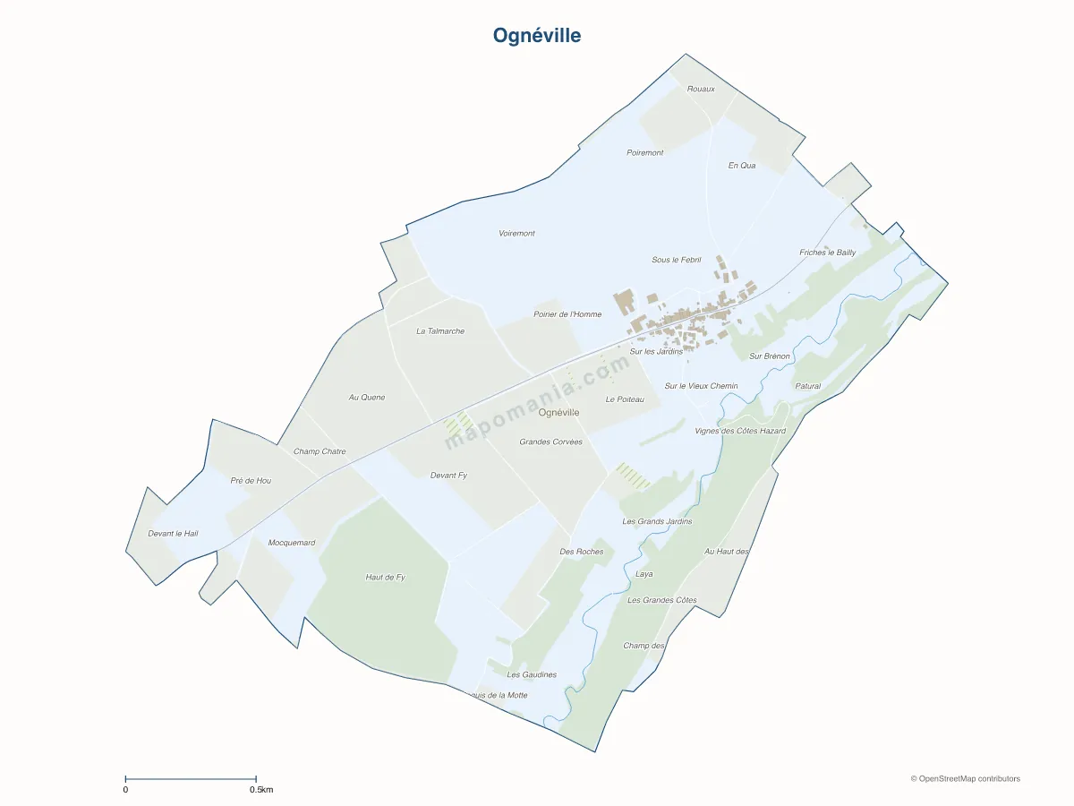 Carte de Ognéville à personnaliser