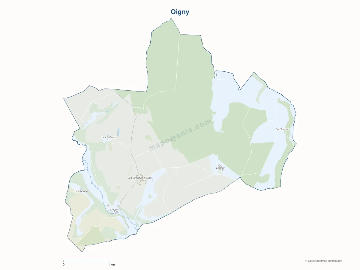 Carte de Oigny à personnaliser