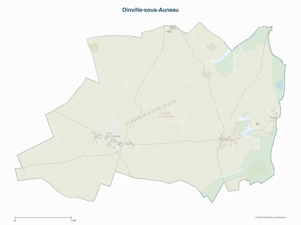 Carte de Oinville-sous-Auneau à personnaliser