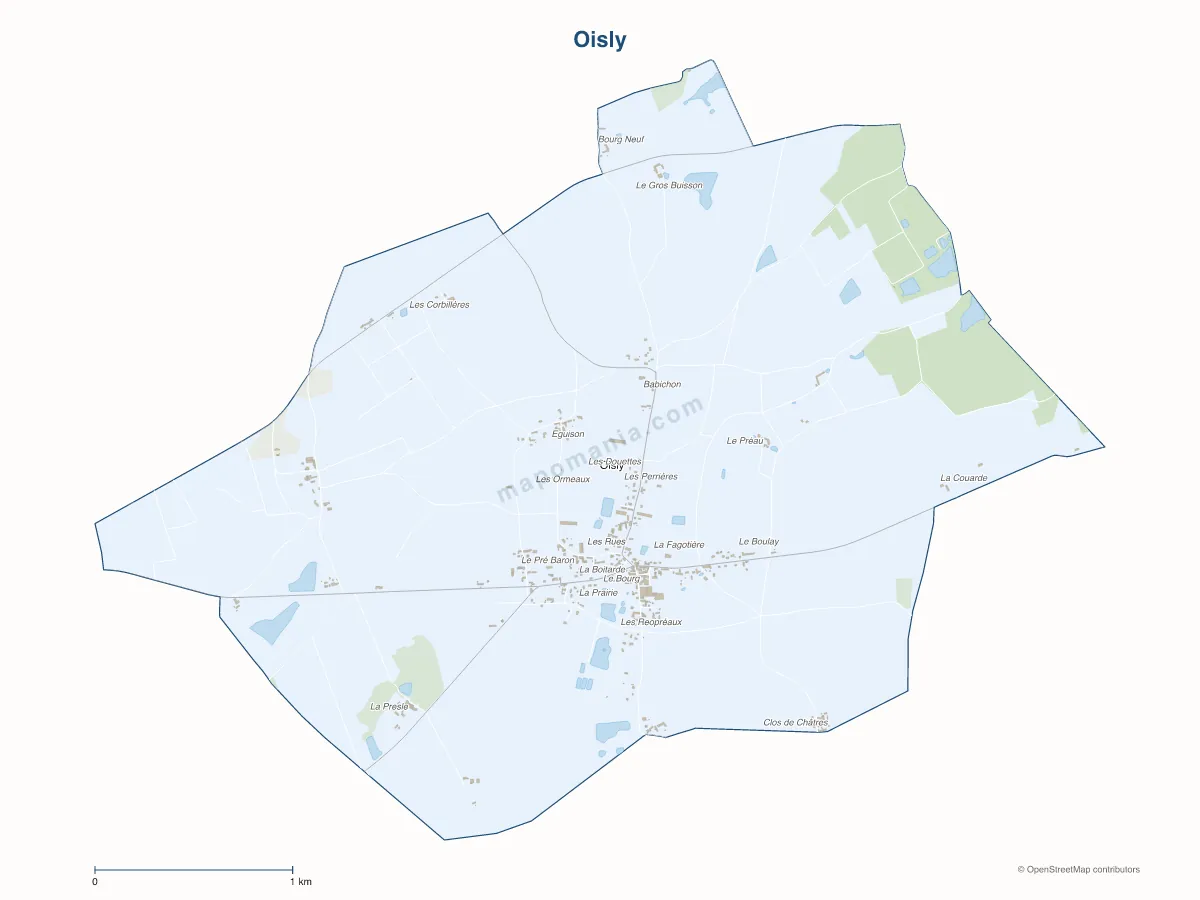 Carte de Oisly à personnaliser