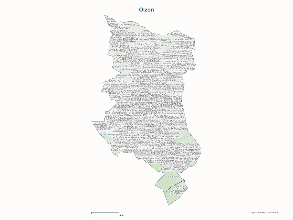 Carte de Oizon à personnaliser