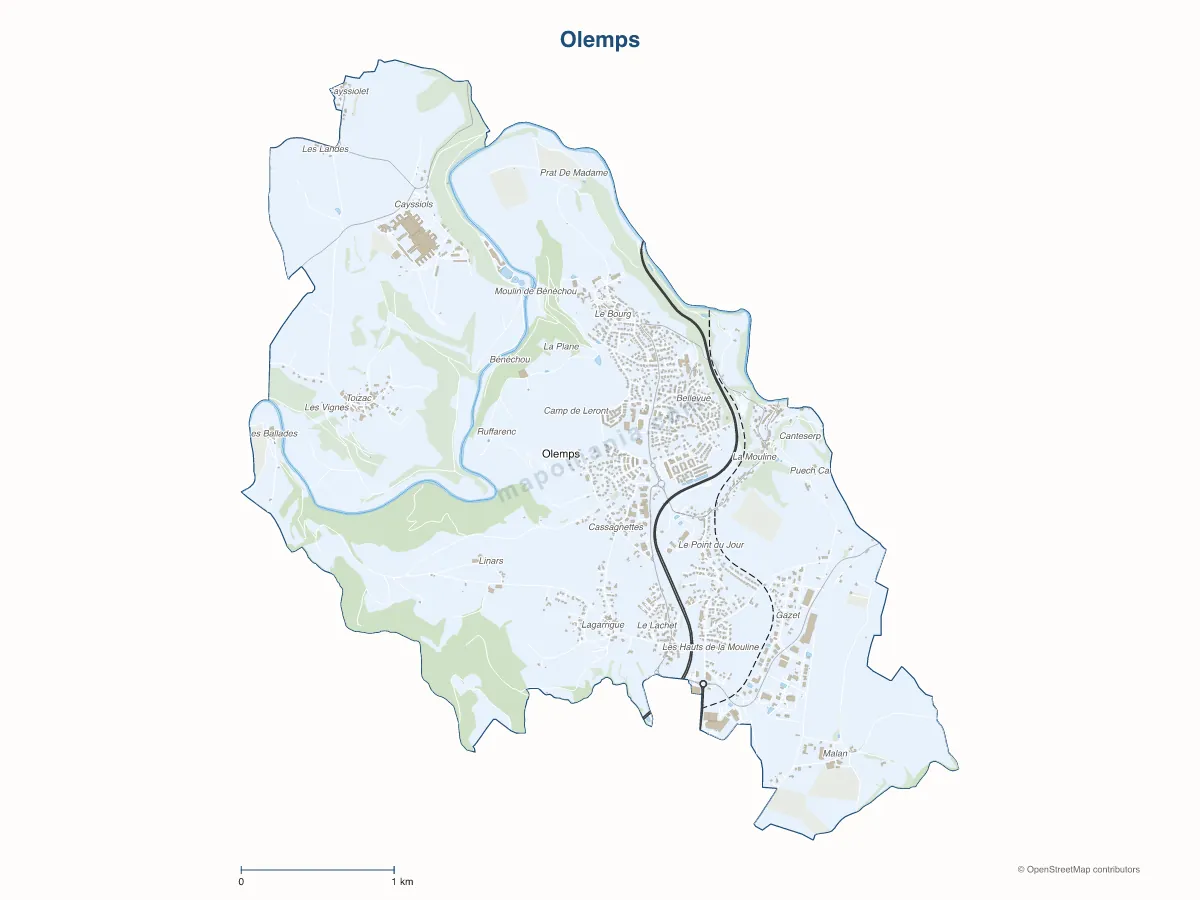 Carte de Olemps à personnaliser