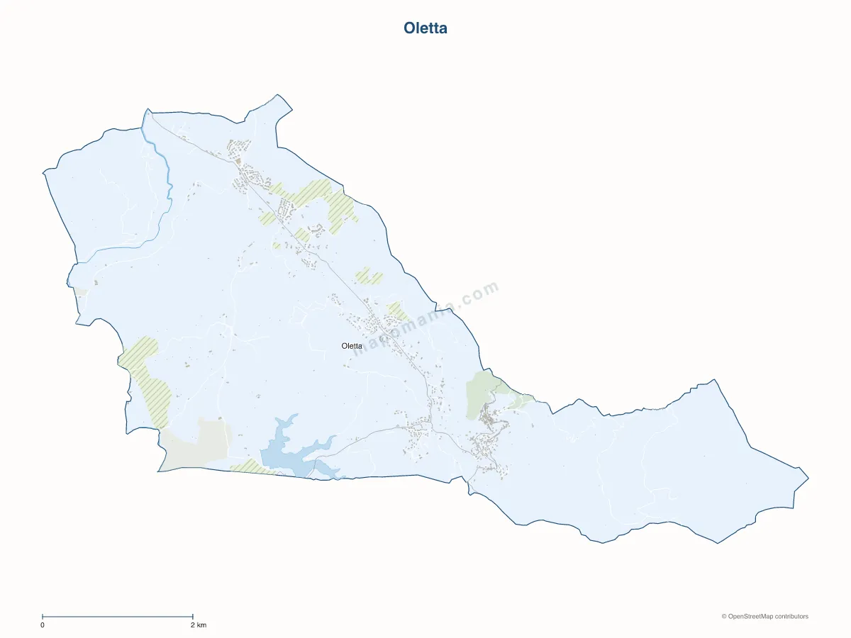 Carte de Oletta à personnaliser
