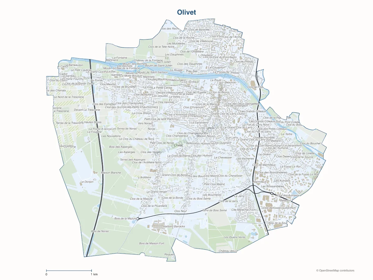 Carte de Olivet à personnaliser