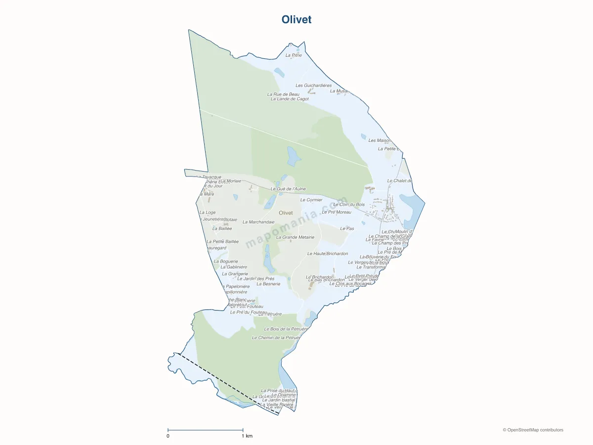 Carte de Olivet à personnaliser