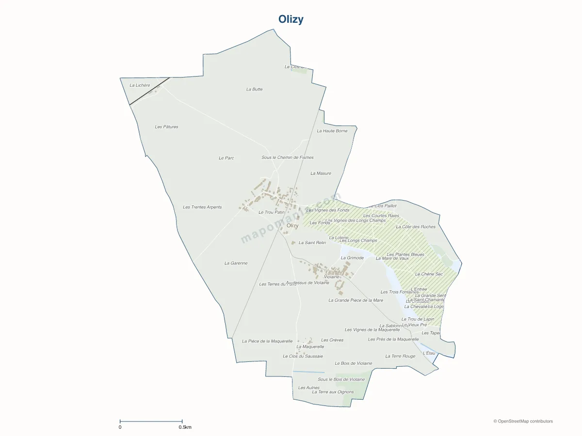 Carte de Olizy à personnaliser