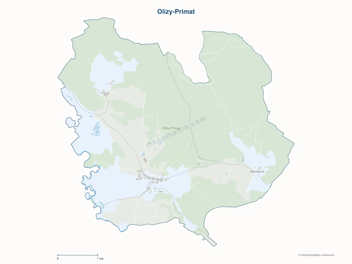 Carte de Olizy-Primat à personnaliser