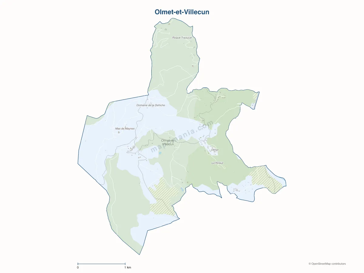 Carte de Olmet-et-Villecun à personnaliser