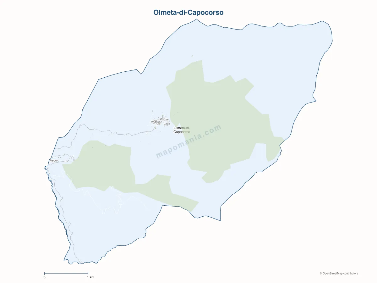 Carte de Olmeta-di-Capocorso à personnaliser