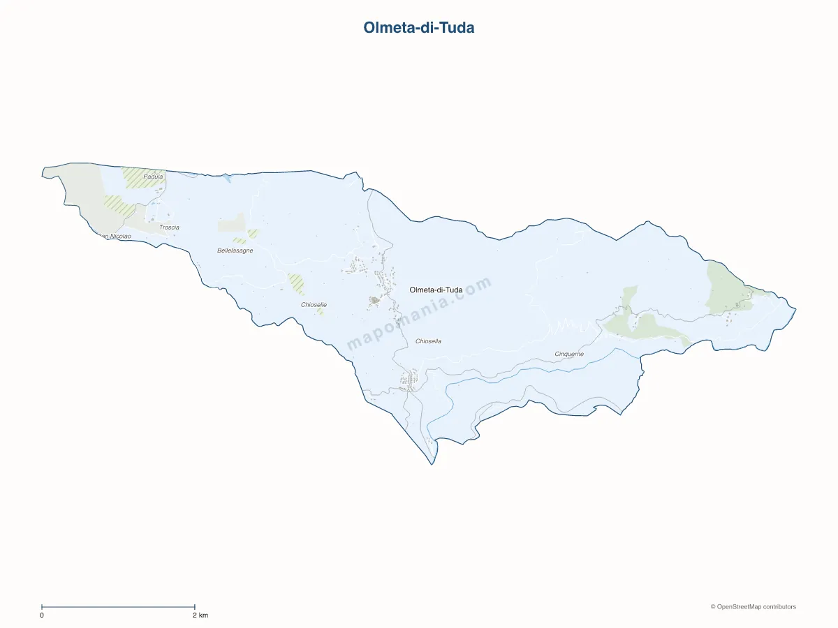 Carte de Olmeta-di-Tuda à personnaliser