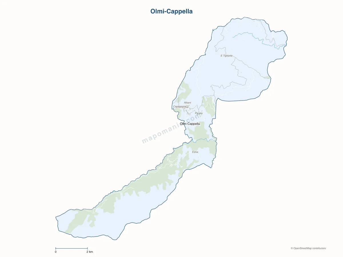 Carte de Olmi-Cappella à personnaliser
