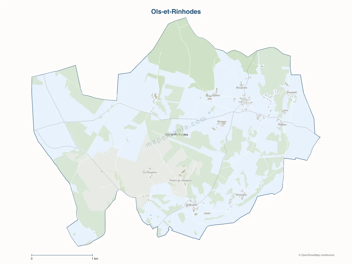 Carte de Ols-et-Rinhodes à personnaliser