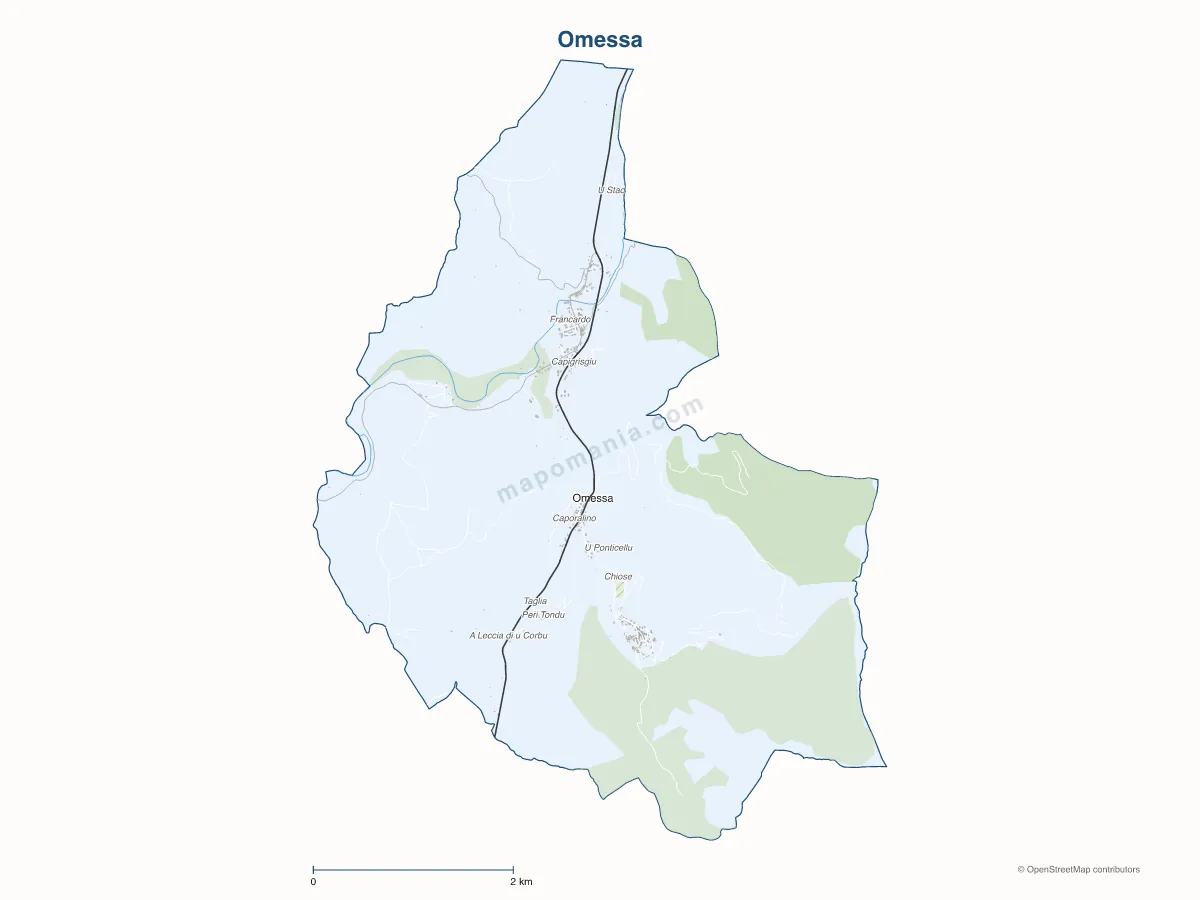 Carte de Omessa à personnaliser