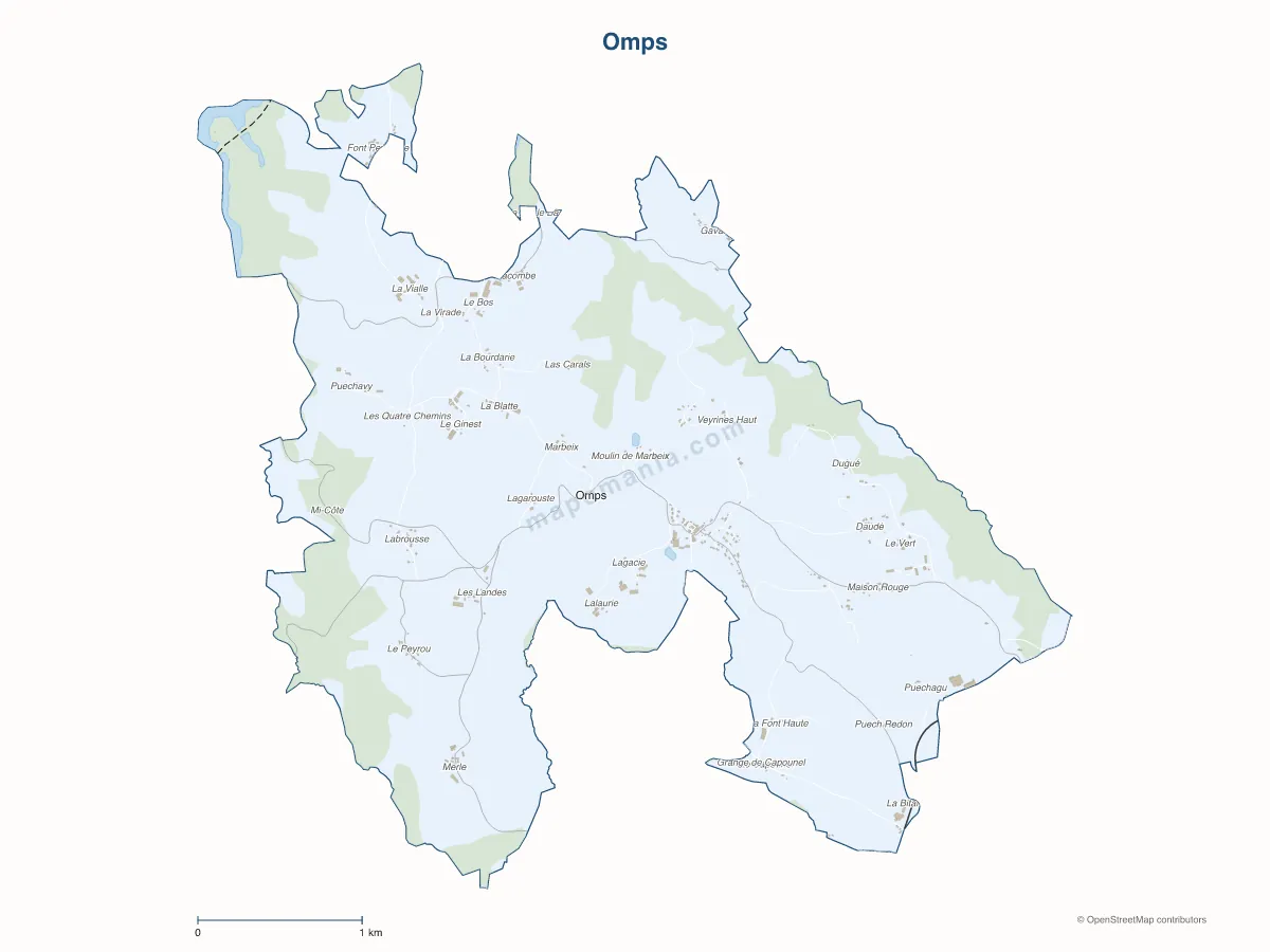 Carte de Omps à personnaliser