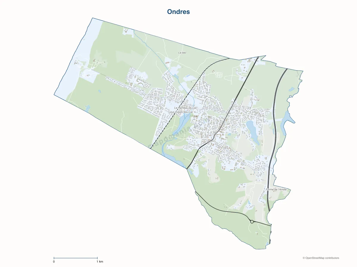 Carte de Ondres à personnaliser