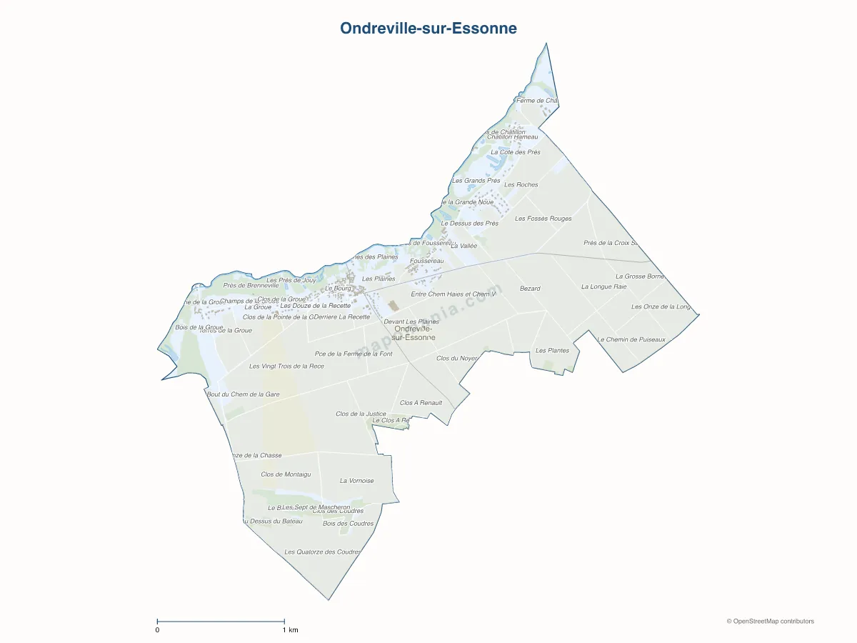 Carte de Ondreville-sur-Essonne à personnaliser