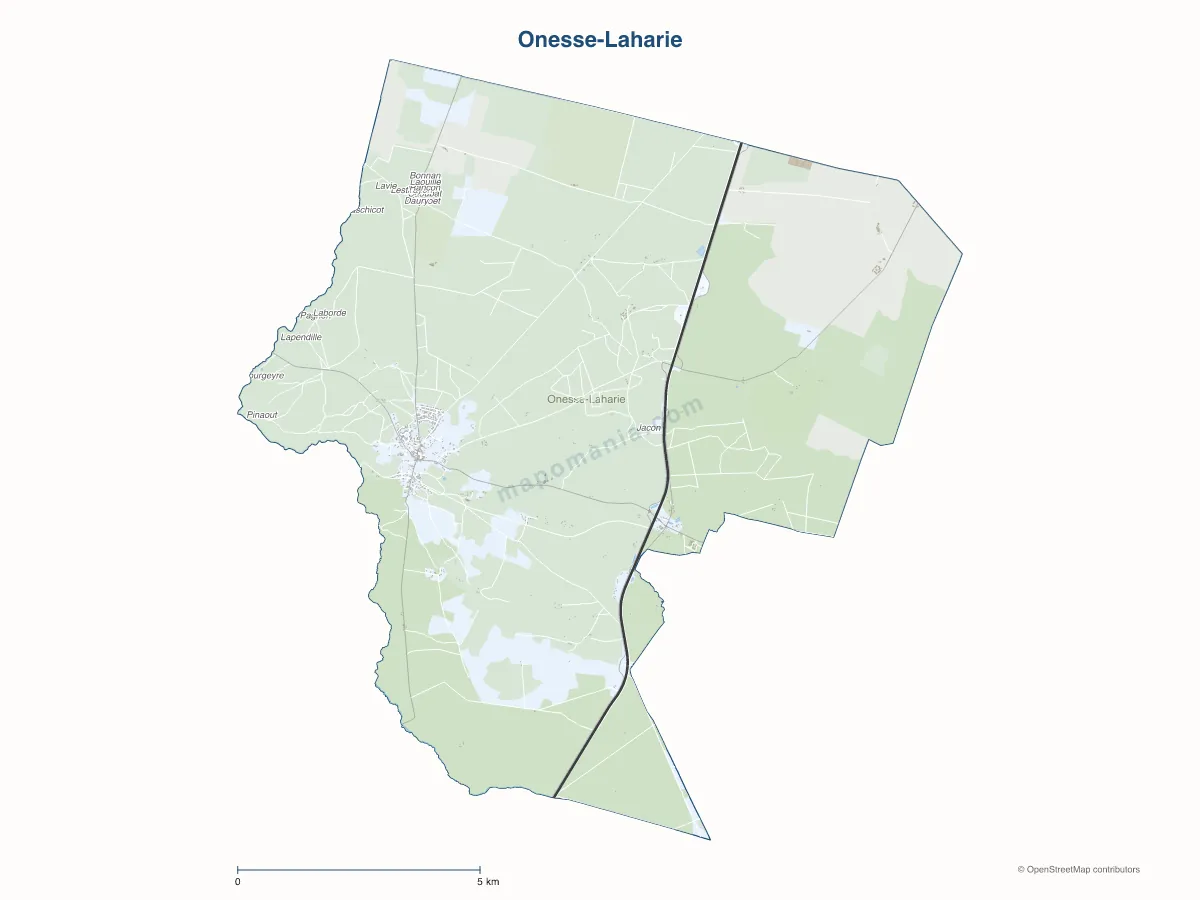Carte de Onesse-Laharie à personnaliser