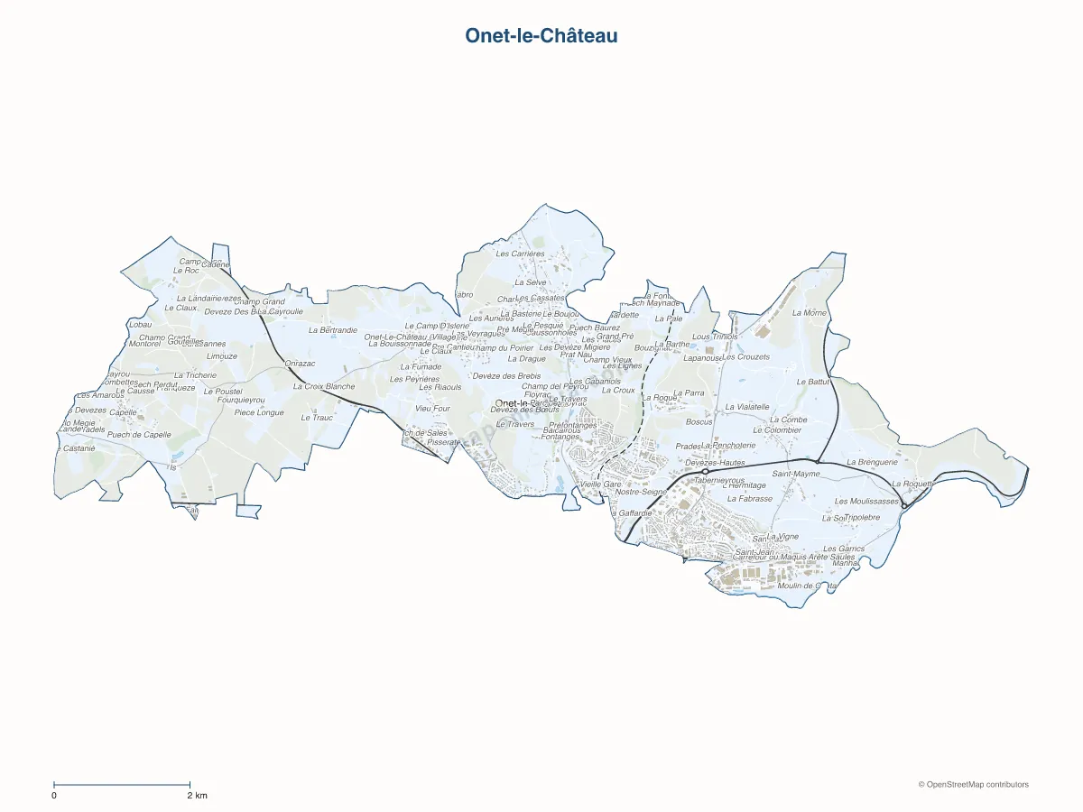 Carte de Onet-le-Château à personnaliser