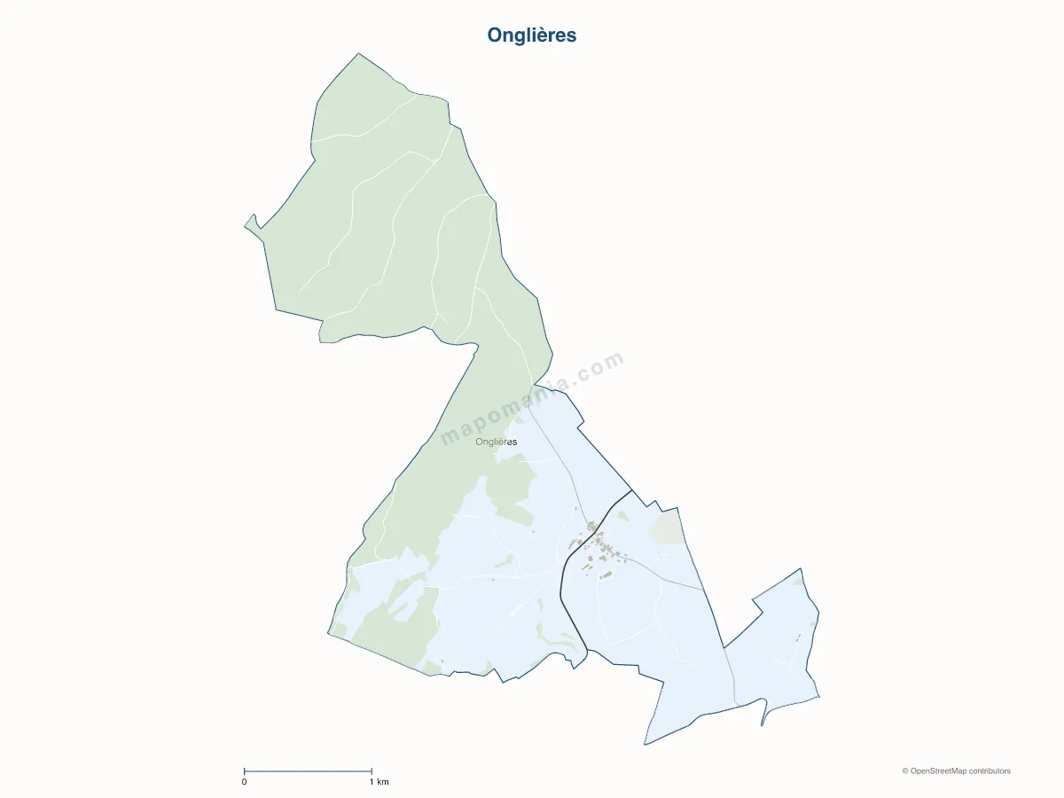 Carte de Onglières à personnaliser