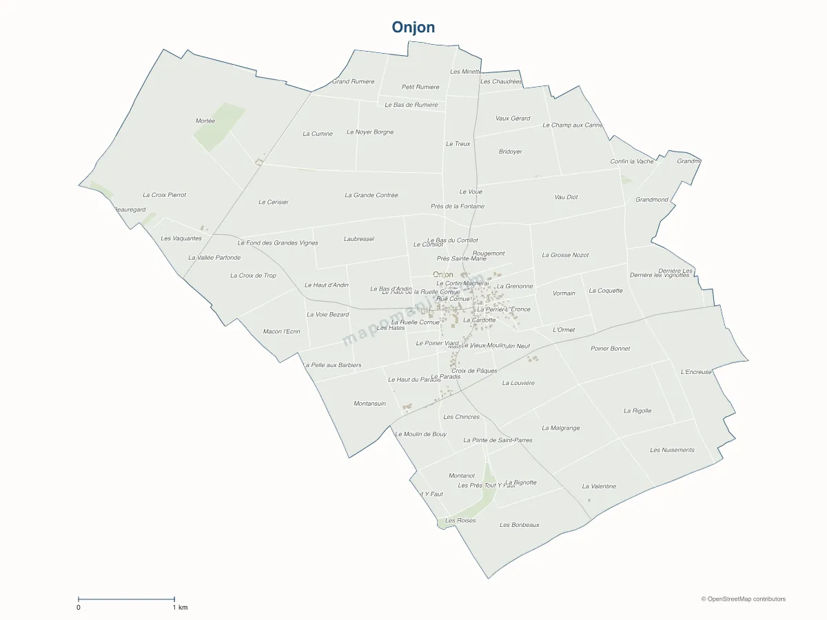 Carte de Onjon à personnaliser