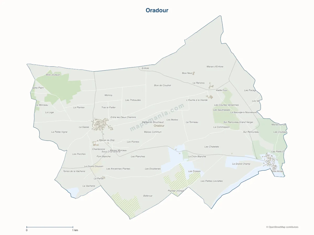 Carte de Oradour à personnaliser