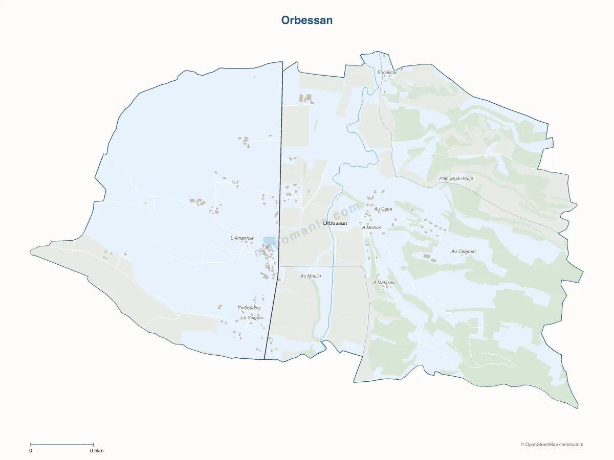 Carte de Orbessan à personnaliser