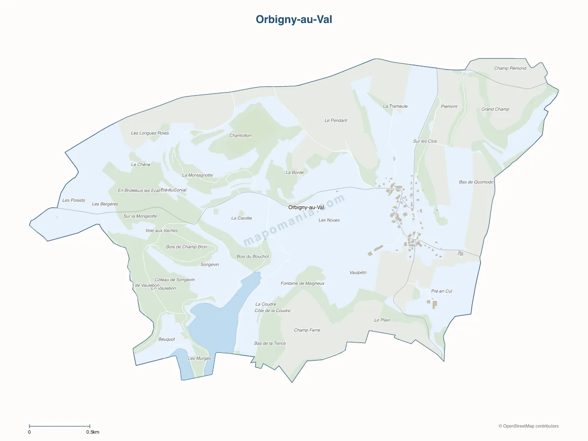 Carte de Orbigny-au-Val à personnaliser