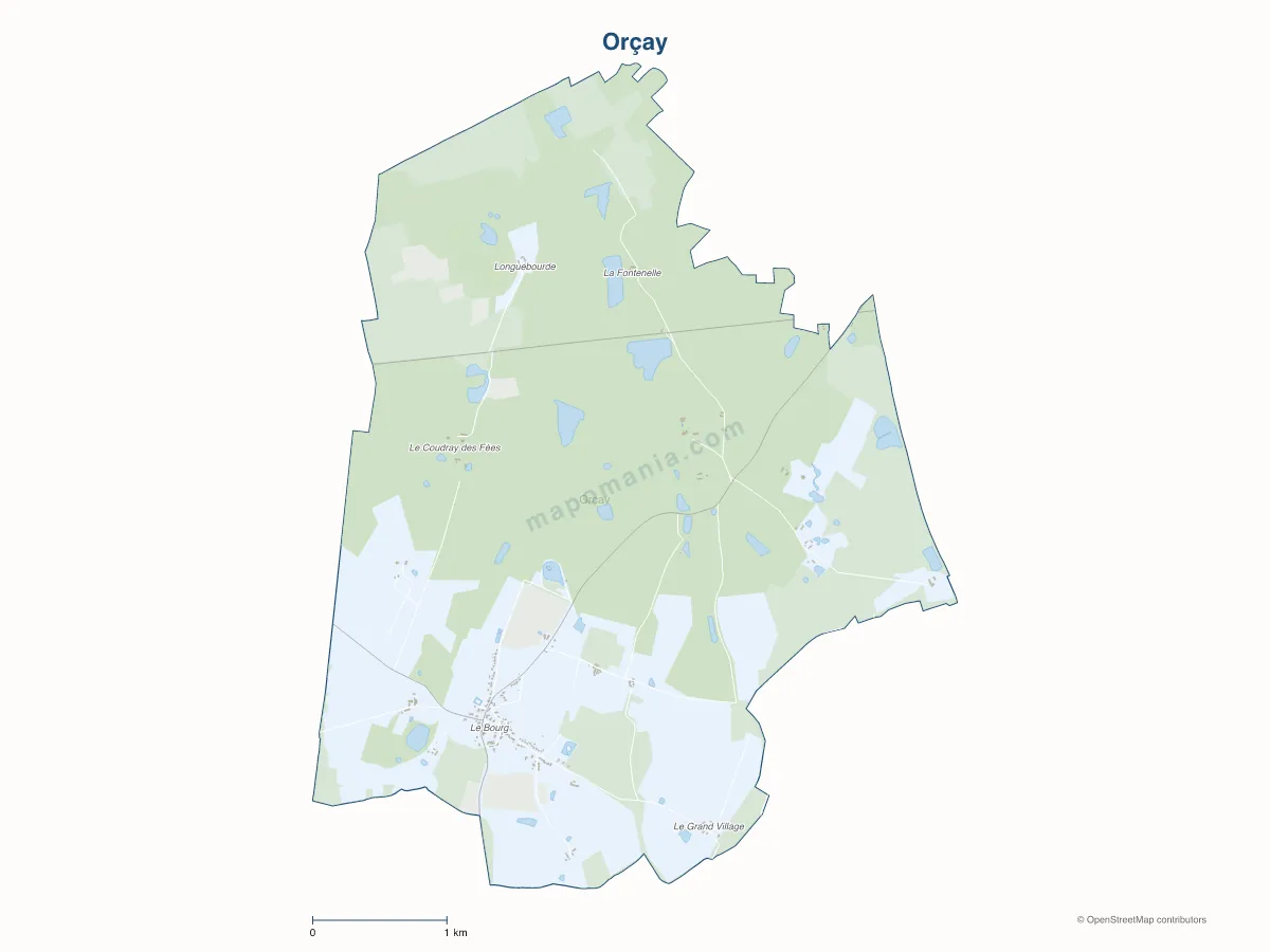 Carte de Orçay à personnaliser
