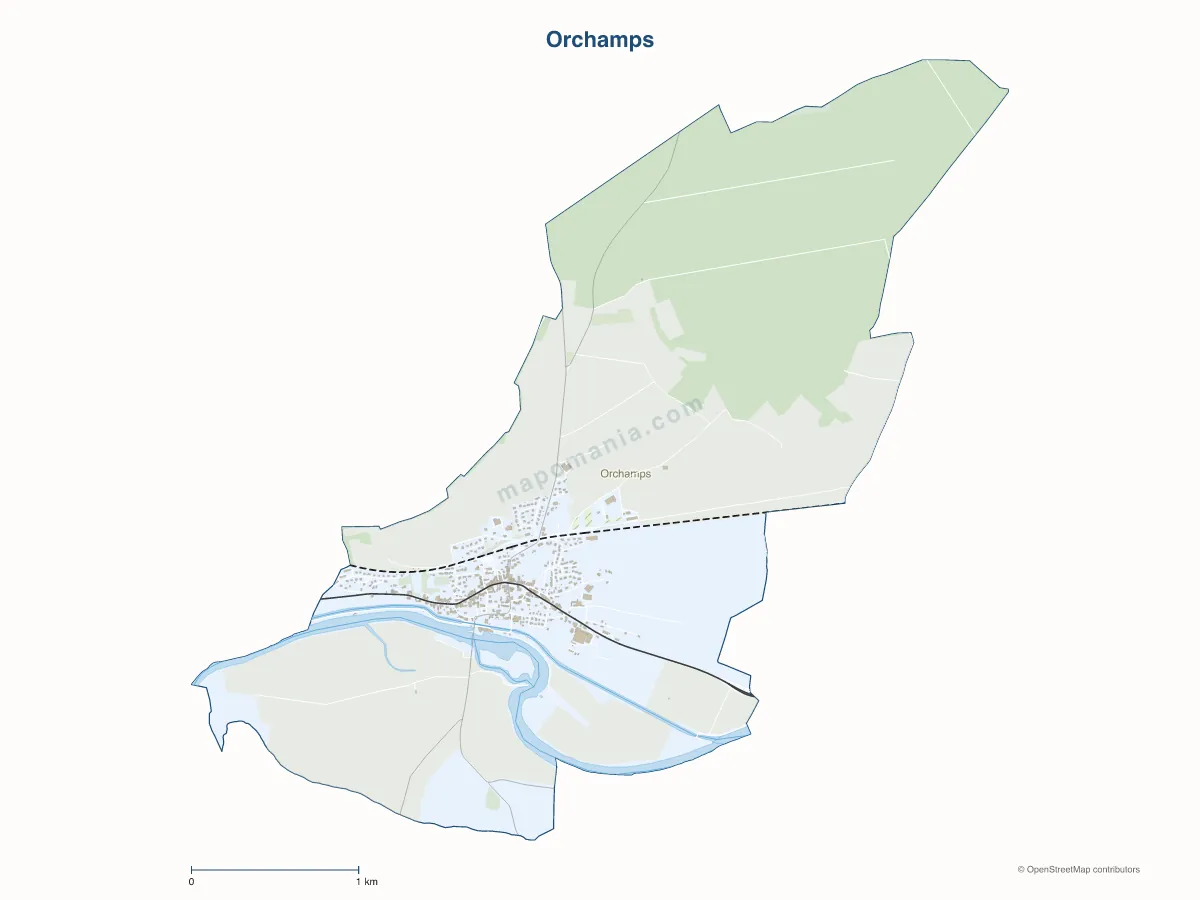 Carte de Orchamps à personnaliser