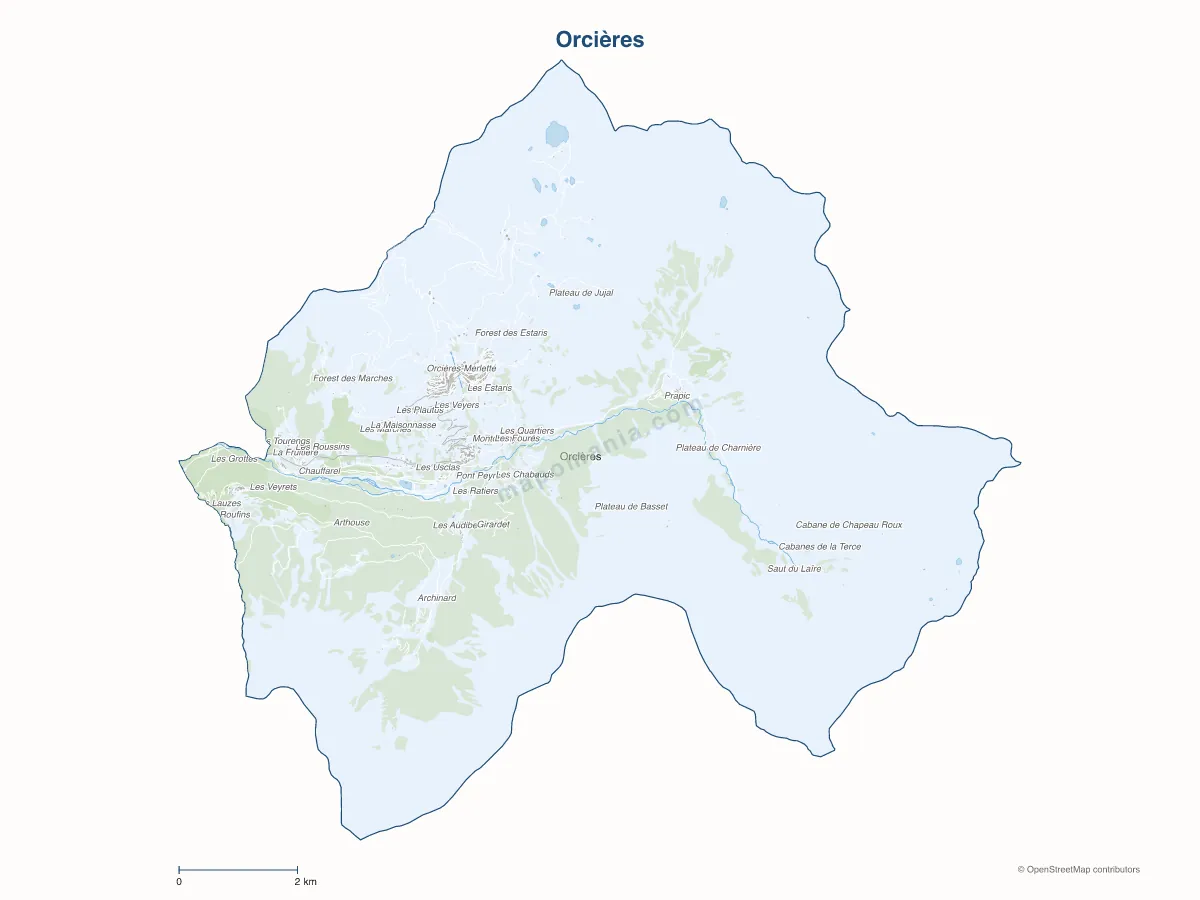 Carte de Orcières à personnaliser