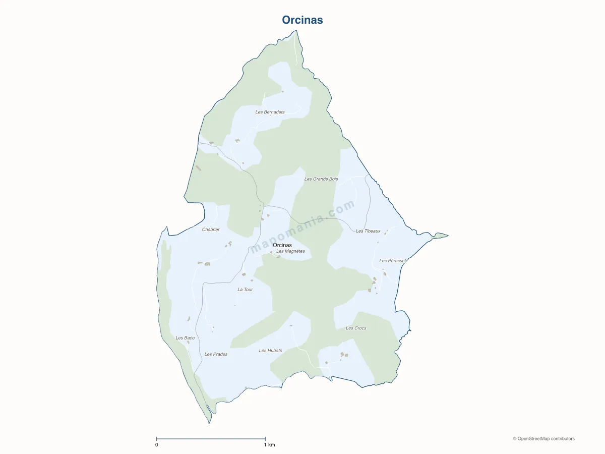 Carte de Orcinas à personnaliser