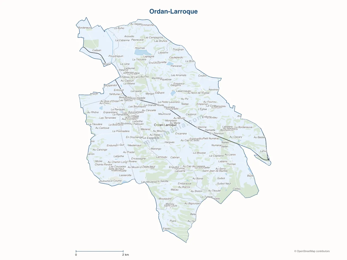 Carte de Ordan-Larroque à personnaliser
