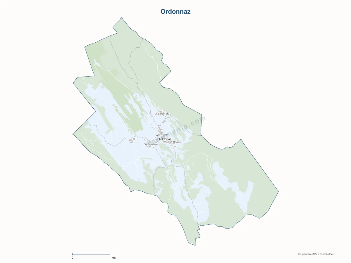 Carte de Ordonnaz à personnaliser
