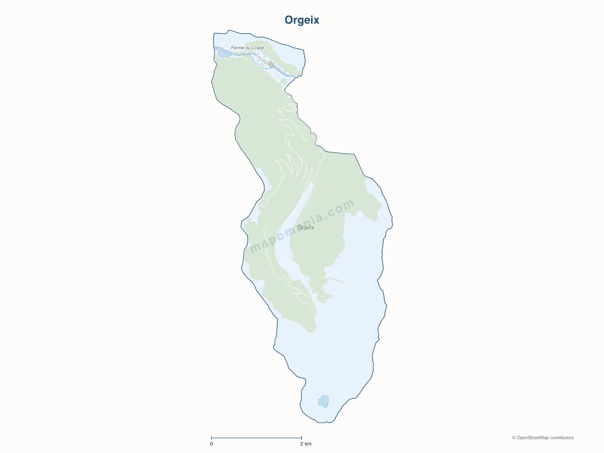 Carte de Orgeix à personnaliser