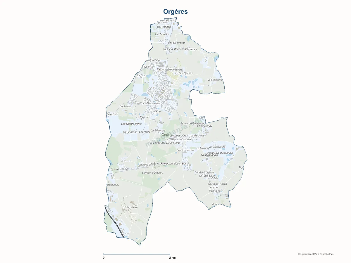Carte de Orgères à personnaliser