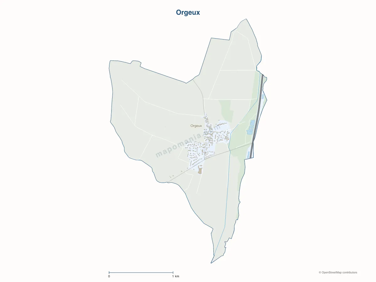 Carte de Orgeux à personnaliser